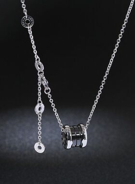 黑陶瓷小蛮腰钛钢短款女锁骨链