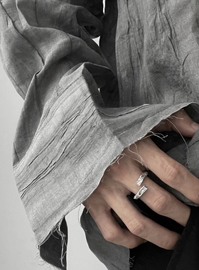 原创破碎定律系列纯银戒指男女潮牌可调节高级感小众情侣戒子个性
