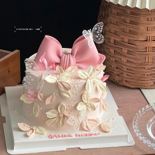 网红温柔女神款 饰插件蝴蝶材料包郁金香刮刀花硅胶模具 生日蛋糕装