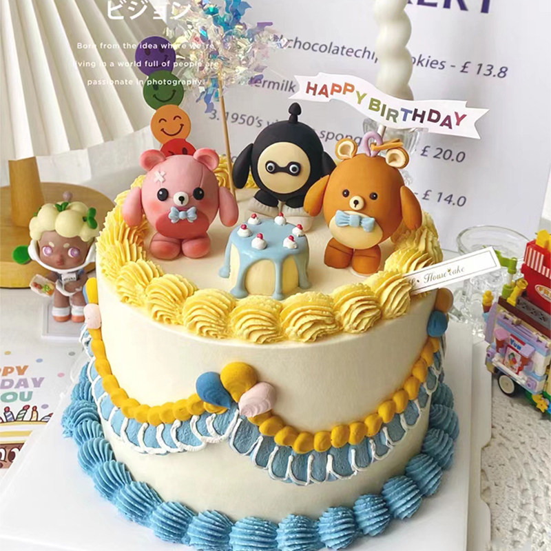 蛋仔派对蛋糕装饰卡通仔仔熊失心熊粉仔熊小熊摆件儿童生日装扮,节庆用品/礼品,节日装扮用品,淘宝优惠券,粉丝福利购,淘宝优惠卷