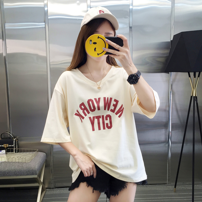 韩版抖音姐妹闺蜜夏装上衣学生7分七分中袖T恤女丅体桖衫短袖宽松在类目 女装/女士精品, T恤中 - 来自Buy2taobao.com提供专业的淘宝代购服务