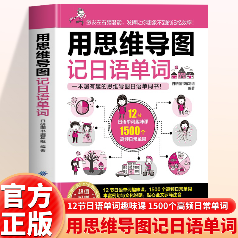 正版用思维导图记日语单词日语书籍入门自学零基础中日交流新标准日本语初级完全掌握新编日语综合教程入门教材大家的日本语速记