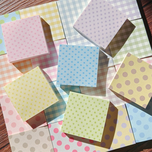 BOBOGD手帐便签印章搭配韩系迷你便签本无粘性彩色格纹DIY小清新