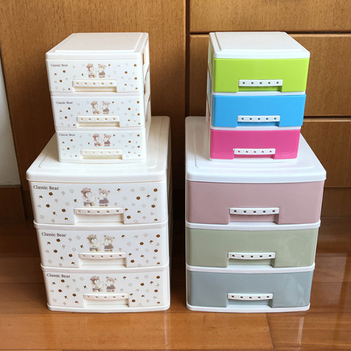 桌面抽屉式收纳盒柜子化妆品首饰多层箱学生小号文具储物整理办公 - 封面
