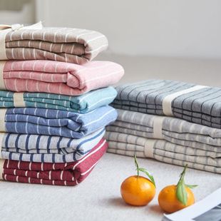 无印直供 条纹天竺棉枕套全棉枕头套家用纯棉单只一对拍2 日式