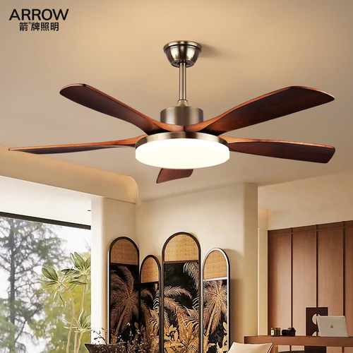 吊扇灯52寸大风力风扇灯中古风