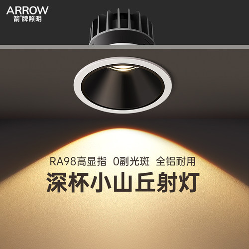 箭牌护眼嵌入式led射灯无主灯