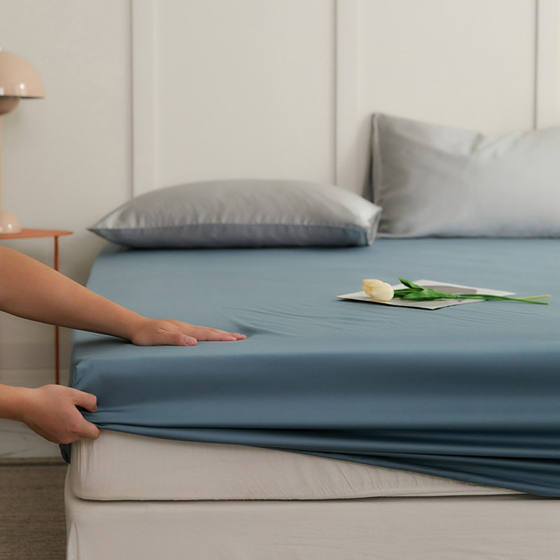 100支兰精天丝床笠单件纯色 夏季丝滑裸睡莱赛尔床罩单品被套床单