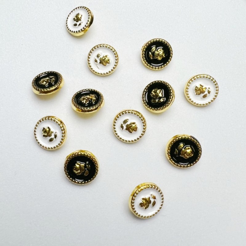 8MM 장미 발 버클 작은 향기 재킷 장식 단추 DIY 면화 인형 3 점 인형 의류 액세서리