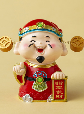 创意财神爷招财摆件高级感小众办公室工位桌面工艺品装饰生日礼物