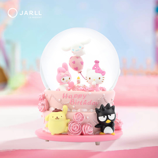 JARLL赞尔三丽鸥水晶球音乐盒八音盒送女友生日圣诞礼物送老婆