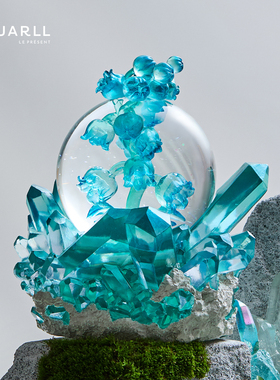 JARLL赞尔花语系列水晶球音乐盒藏品级八音盒祝福纪念礼物送朋友