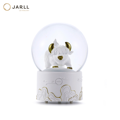 JARLL赞尔十二生肖之山水牛水晶球音乐盒旋转八音盒同学生日礼物