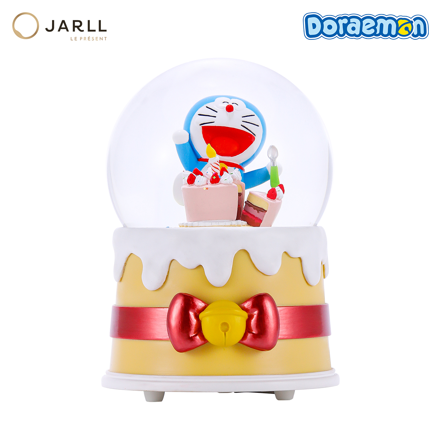 JARLL赞尔哆啦A梦生日水晶球音乐盒旋转自喷亮片八音盒送同学礼物