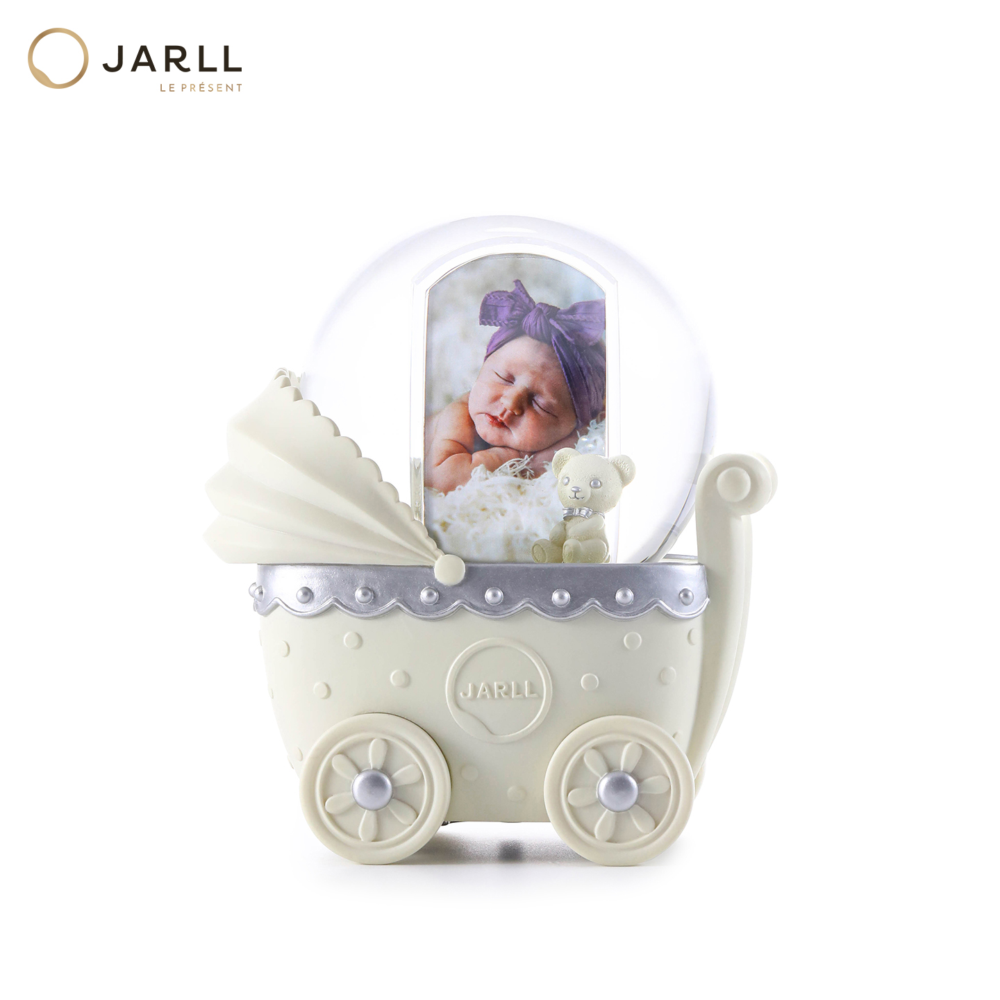 JARLL赞尔婴儿车水晶球音乐盒可放相片八音盒送闺蜜家人纪念礼物