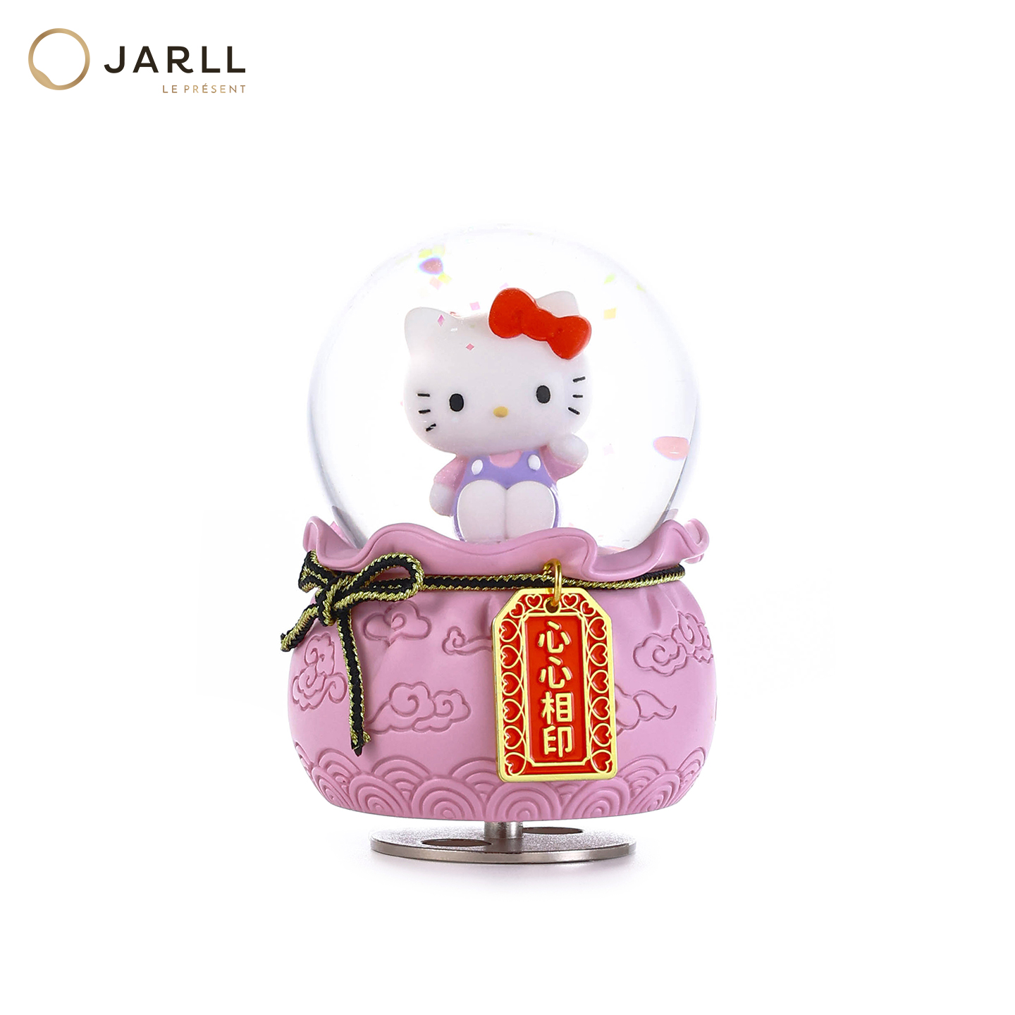 JARLL赞尔HelloKitty水晶球音乐盒心心相印八音盒生日礼物送女友