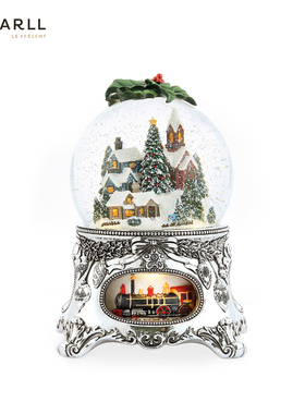 JARLL赞尔圣诞水晶球音乐盒平安八音盒女孩生日圣诞礼物送老婆