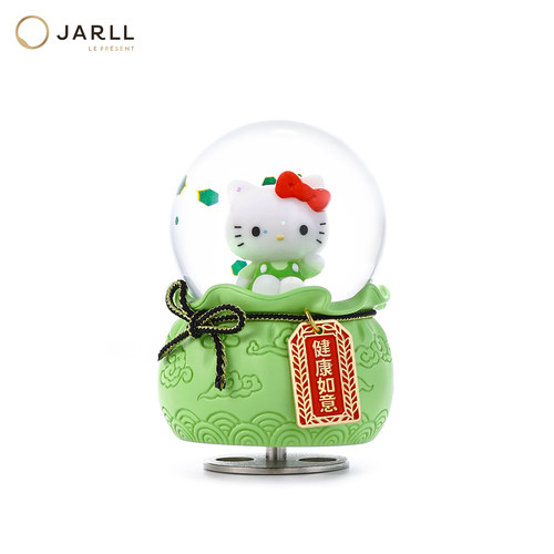 JARLL赞尔HelloKitty水晶球音乐盒健康如意旋转八音盒生日纪念礼