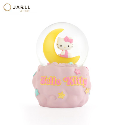 JARLL赞尔Hellokitty月亮款水晶球摆件饰品送同学生日纪念礼物