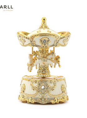 JARLL赞尔旋转木马卡农音乐八音盒女孩生日圣诞礼物送女友