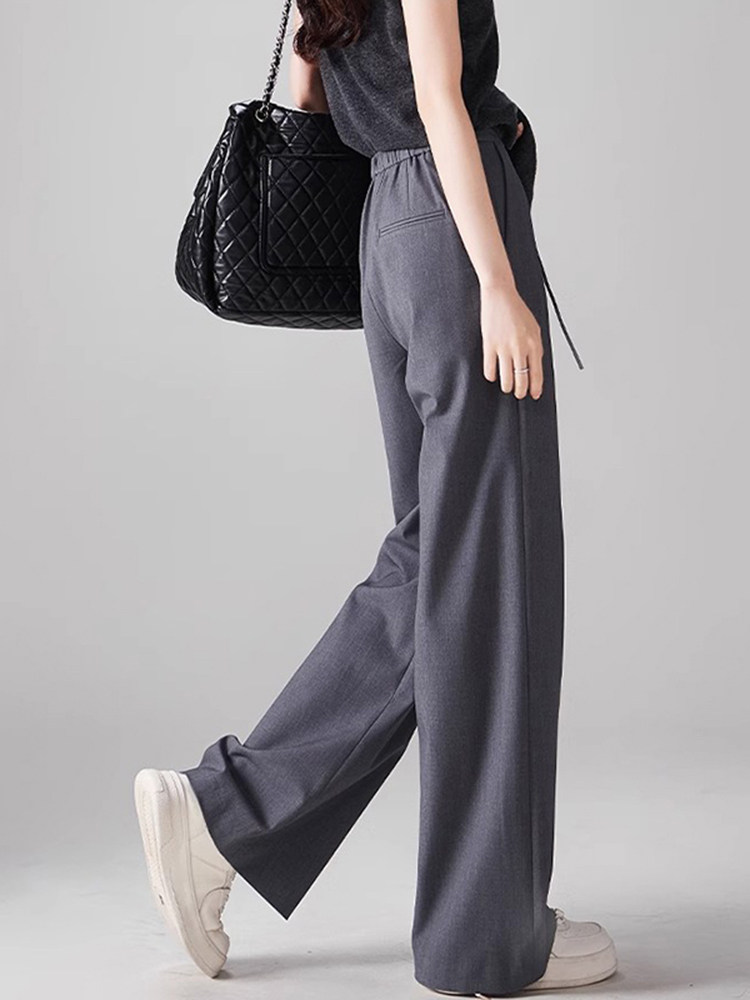 Touch Miss休闲宽松西装裤女士轻奢春秋季新款通勤高腰阔腿裤Tm66