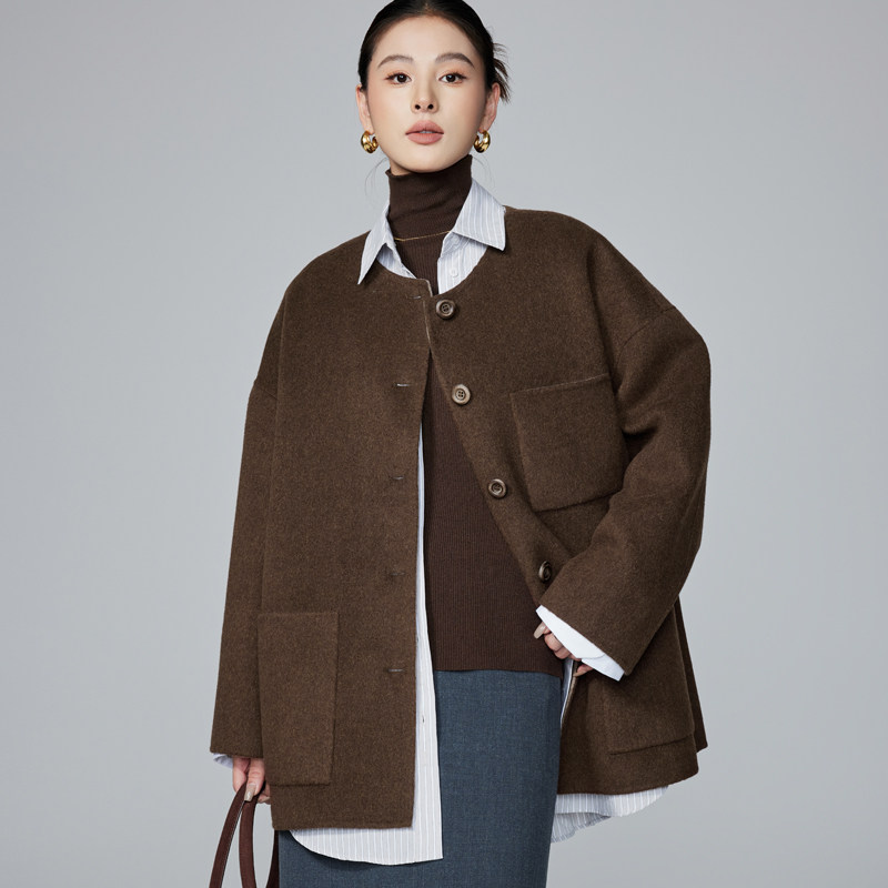 双面羊绒大衣女中长款小个子秋冬2024新款高级感赫本风羊毛呢外套