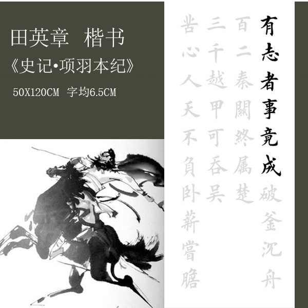 有志者事竟成破釜沉舟百二秦关终属楚对联龙门对描红田英章楷体