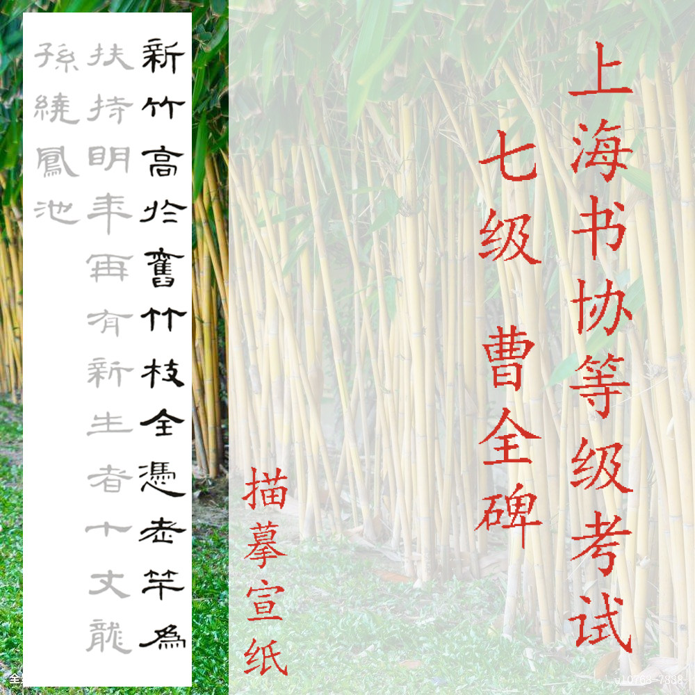 曹全碑 七级考级内容 上海书协书法考级指定内容新竹小池雪梅春近