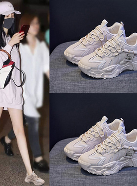 韩版新款老爹鞋女2025春季学生百搭运动鞋女休闲厚底增高鞋子K-9