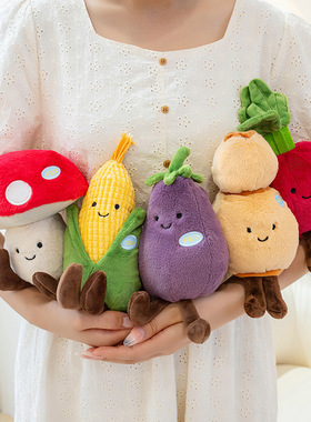 仿真蔬菜西兰花毛绒玩具蘑菇公仔胡萝卜小玩偶娃娃桌伴儿童礼物女