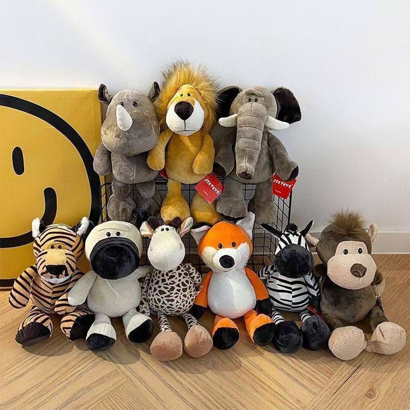 八寸卡通森林动物公仔毛绒玩具大象狮子狐狸浣熊小玩偶布娃娃定制