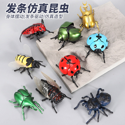 Cross-Border Creative Simulation Beetle Wind-Up Toy Children's Unicorn Beetle Insect Model Crawling Prank Toy