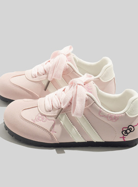 蓓尔2025夏季新款时尚板鞋女百搭德训鞋平底软底轻便圆头休闲鞋