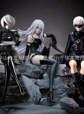 美少女尼尔机械纪元自动人形尤尔哈A型二号A2手办压泡面机箱坐姿