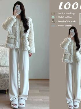 早秋冬装年新款搭配一整套时尚感小香风奶系穿搭套装女