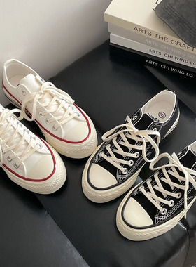厚底韩系日常街拍经典款百搭复古1970s复刻低帮帆布鞋女ins潮