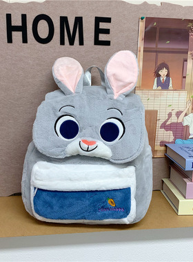 卡通疯狂动物城双肩包时尚休闲旅行背包维尼熊可爱大容量毛绒背包