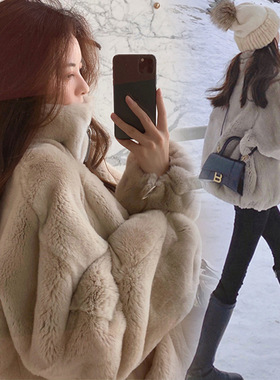 小香风羊羔毛茸茸短外套女2025秋冬新款复古港味加厚保暖宽松大衣