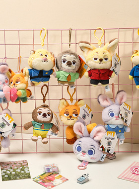 迪士尼正版授权疯狂动物城系列朱迪尼克豹警官毛绒公仔挂件钥匙扣