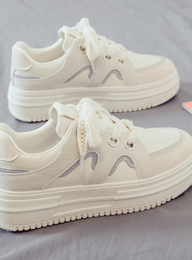 2025春季新款百搭老爹鞋女厚底增高小白鞋透气爆款春秋跨境代发