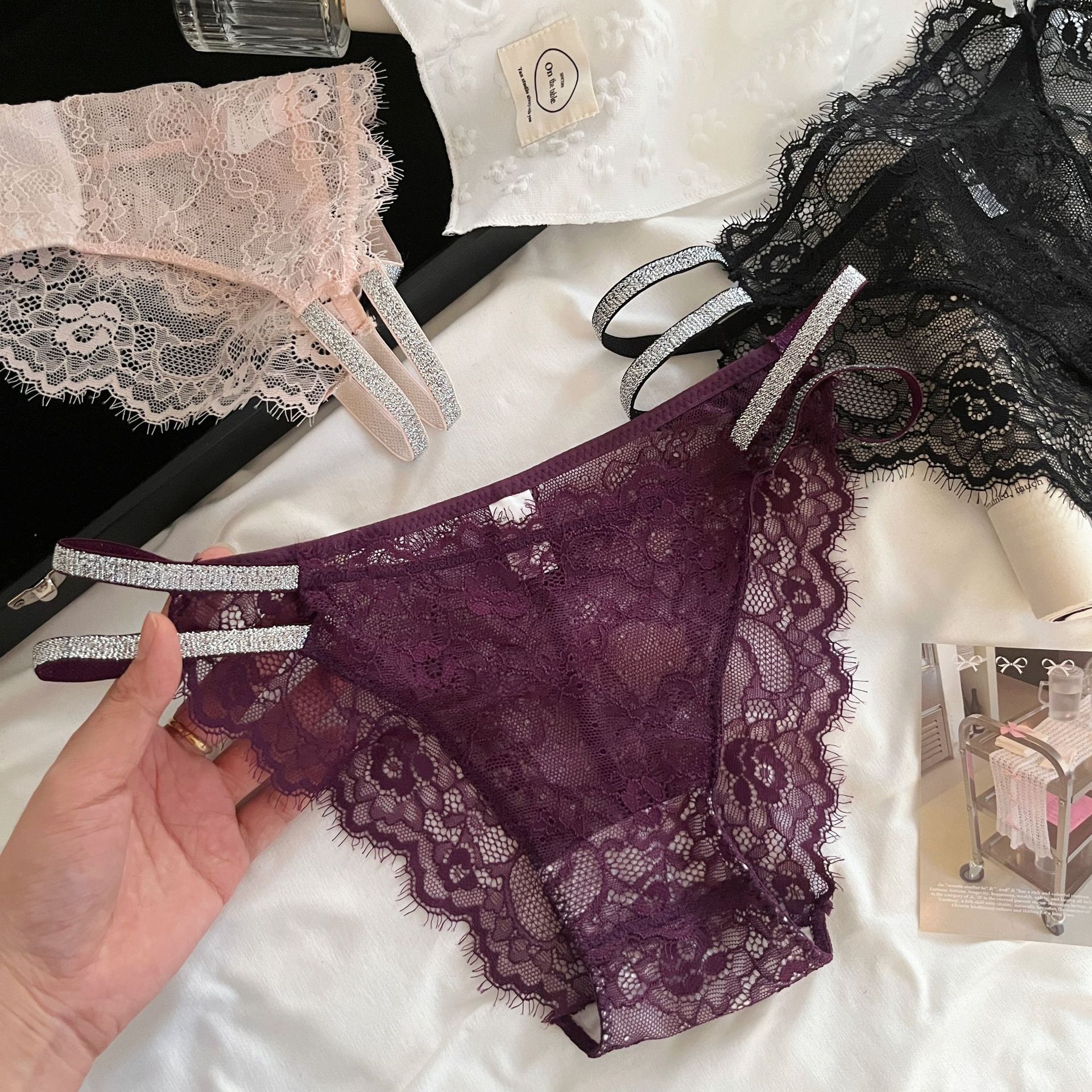 柔情韵味~法式性感内裤女蕾丝纯欲风舒适薄款透气低腰女士三角裤