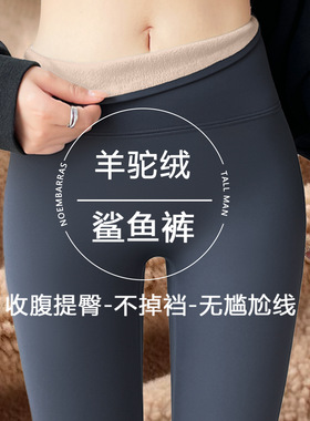 鲨鱼裤女外穿2025新款春秋加绒紧身高腰提臀健身瑜伽裤大码打底裤