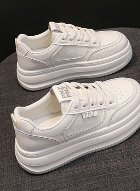 厚底小白鞋女2025新款松糕春秋女鞋运动透气学生休闲软底增高板鞋
