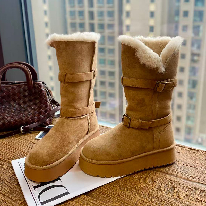 羊皮毛一体长筒雪地靴女2025冬季