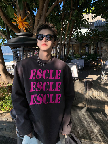 定制款ESCLE印花长袖T恤