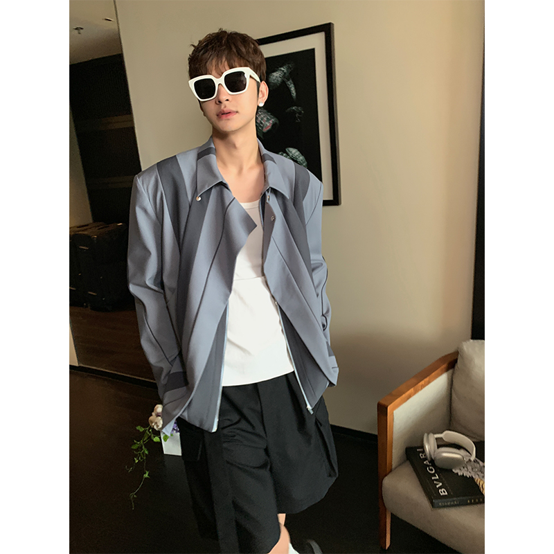 ESC MAN STUDIO/自制 个性与独特气质　解构拼接交叉扣西装