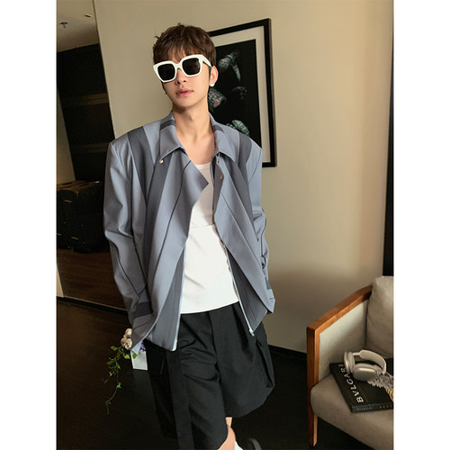 ESC MAN STUDIO/自制 个性与独特气质　解构拼接交叉扣西装