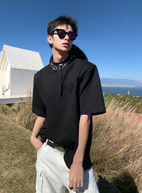 ESC MAN STUDIO/怎么穿搭都好看的干净简约个性刺绣圆领短袖T恤