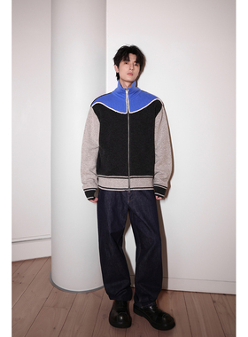 ESC MAN STUDIO/自制 拉链毛衣100羊毛针织开衫休闲毛衣外套