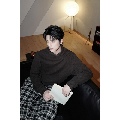 ESC MAN STUDIO/自制 秋冬季穿搭ootd 休闲连帽套头毛衣针织衫